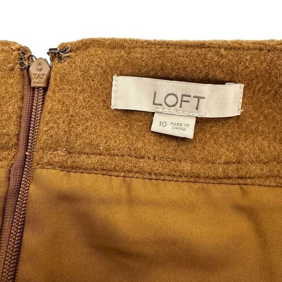 Loft Wool Blend Skirt size 10 Carmel - Picture 3 of 5